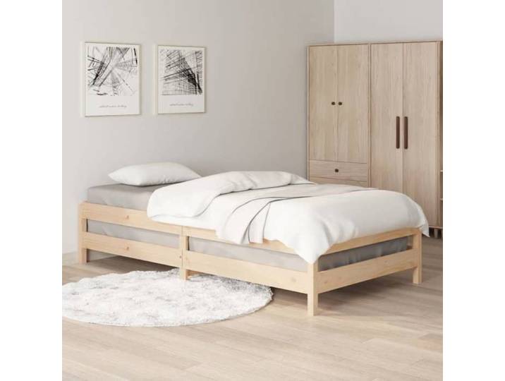 Petit Lit 75x190cm - VIDAXL - Lit empilable sans matelas - bois pin massif L4055