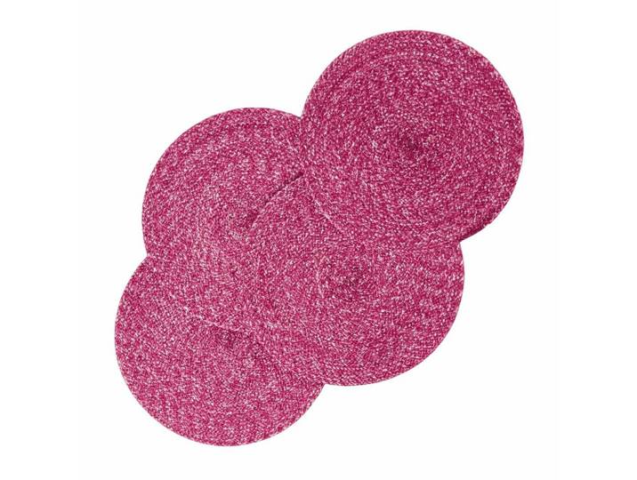 TISCHSET pink im 4er-Set, Platzsets rund geflochten, 40 cm