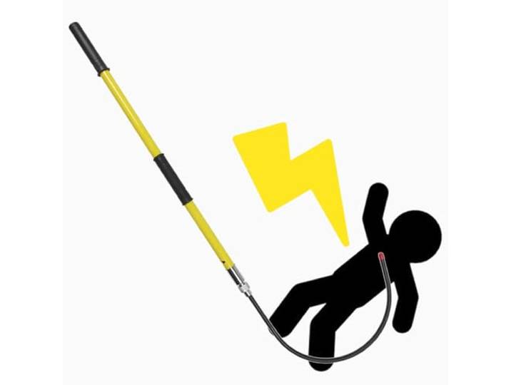 Hochspannungsisolierter Haken aus Fiberglas, lebensrettende Zugstange for eine elektrische Tragfähigkeit von 220 Pfund(Yellow,3.3ft)