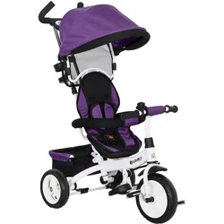 6-IN-1 Dreirad mit Schubstange, Kinderdreirad mit abnehmbarem Sonnendach Violett