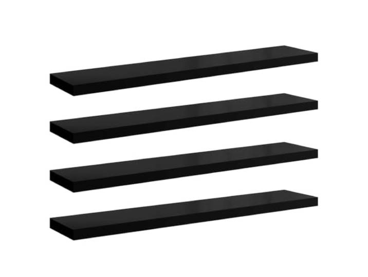 MABCQRTY Schweberegal 4er Set Hochglanz-Schwarz 120x23,5x3,8 cm MDF Elegantes Wandboard Viererpack aus MDF in Wabenstruktur mit unsichtbarer Halterung für Wohnzimmer und Schlafzimmer.