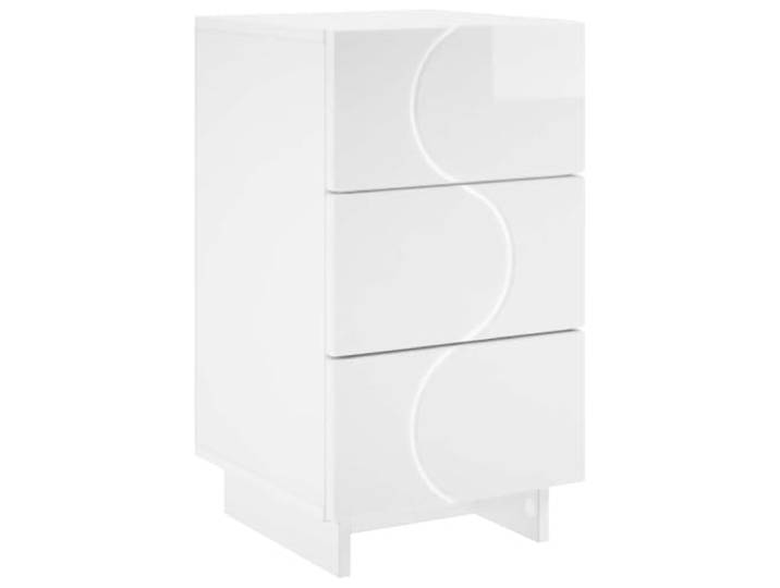 HFXHIJXQ Nachttisch Hochglanz Weiß 3 Schubladen 33,5x34,5x60 cm Kompakte Nachtkonsole fürs Schlafzimmer mit flexibler Schubladenmontage und robuster Ablage aus Holzwerkstoff.