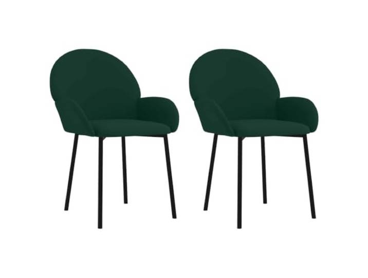 KGHERMDF Esszimmerstühle 2 STK Dunkelgrün Samt Metall Und Sperrholzrahmen, Ergonomisch Gepolstert, Belastbar Bis 110 Kg, Für Esszimmer Und Wohnraum