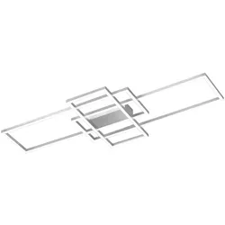 LED Deckenleuchte eckig dimmbar Wohnzimmerlampe Deckenleuchte LED Wohnzimmerlampe Modern, Alu gebürstet, 1x LED 33W 2500Lm warmweiß, LxBxH 104x42x6 cm