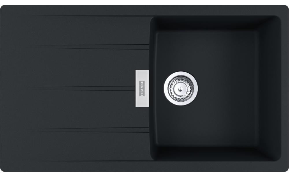Franke Maris CNG 211-86 Einbauspüle Black Matt Fragranite für Unterschränke ab 50 cm, Drehknopf - inkl.