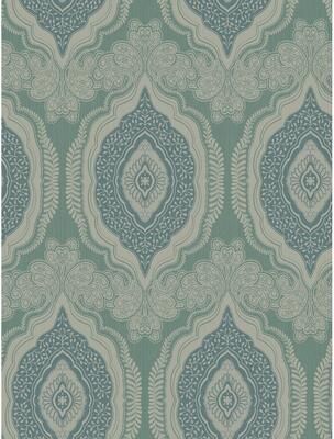 Seabrook Designs Delphine Ornamental Damask Unpasted Wallpaper