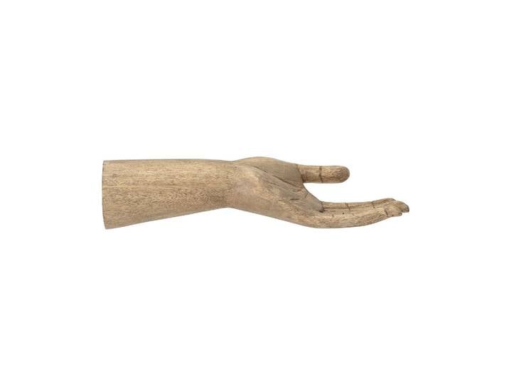 Objet décoratif en bois de manguier beige, mural/à poser, sculpté