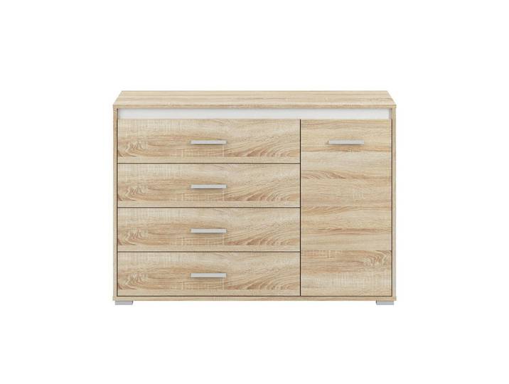 Feldmann-Wohnen Kommode Avo Sonoma Eiche, Absetzung austauschbar 120 / 34 / 85cm, Braun, Rechteckig, 120x85x34 cm, Kleinmöbel, Kommoden, Kommoden