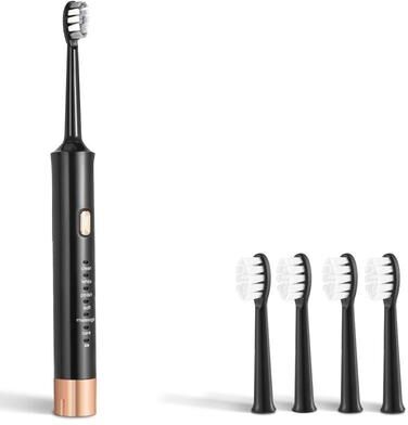 Everyday Crate AquaSmile Sonic Electric Toothbrush For Adults USB Rechargeable Waterproof Oral Care Brush black