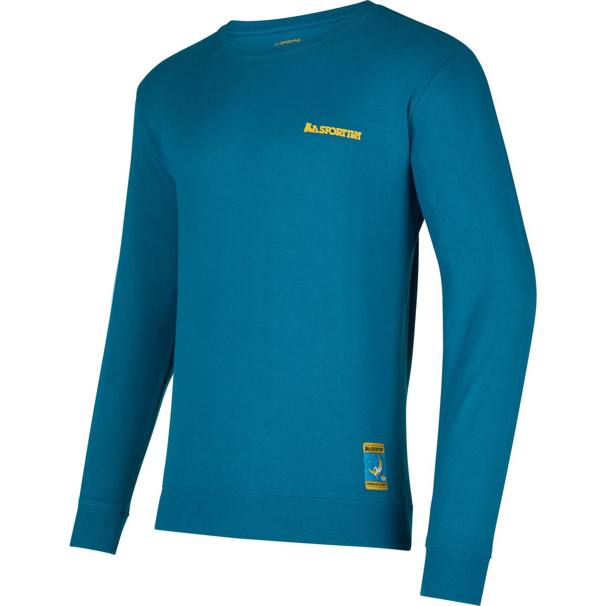 La Sportiva Climbing on The Moon Sweatshirt Men turchese/giallo (B40Y08) M ZACW034B40Y08M