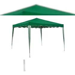 DELUKE Pavillon STEFAN 3x3m Grün Polyester Campingpavillon Festivalpavillon Gartenpavillon