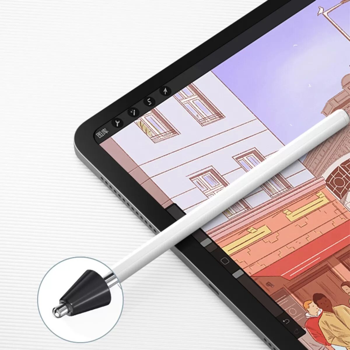 INF Ersatz kapazitive Stiftspitzen kompatibel mit Huawei M-Pen 2 – 3er-Set (Weiß, Schwarz, Transparent)