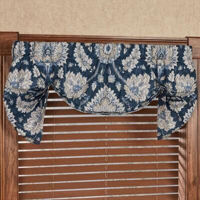 R L Fisher Inc Adlington Butterfly Style Valance Indigo 50 x 20, 50 x 20, Indigo