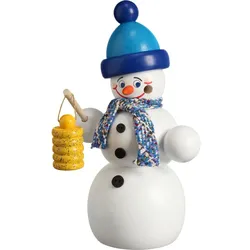 Seiffener Volkskunst Räuchermann Schneemann mit Laterne