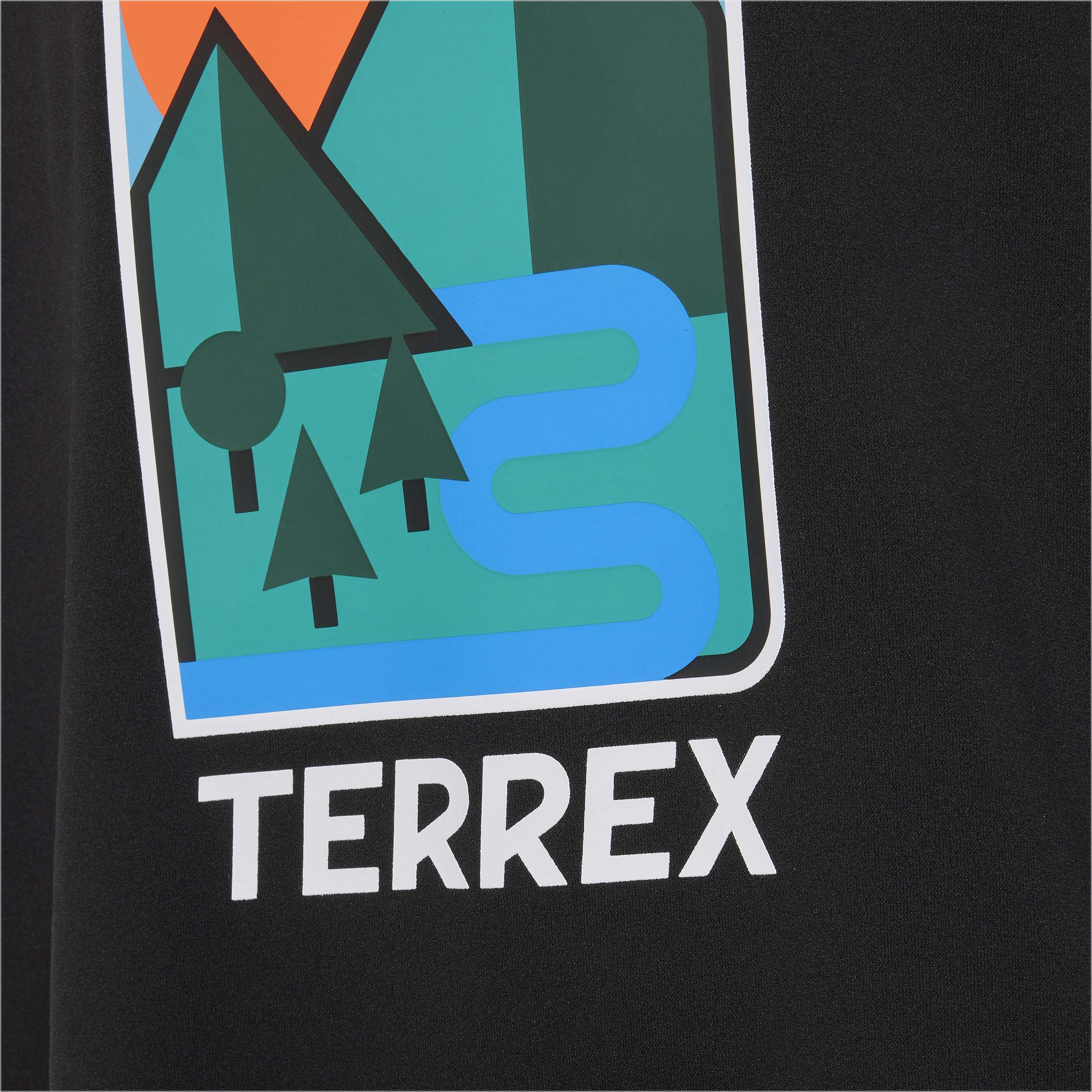 Funktionsshirt ADIDAS TERREX "KIDS XPLORIC GRAPHIC TECH", Kinder, Gr. 128, schwarz, Obermaterial: 100% Polyester, Rundhals, Shirts Funktionsshirt, mit climacool Technologie, Kurzarm, ohne Verschluss, für Kinder schwarz 128