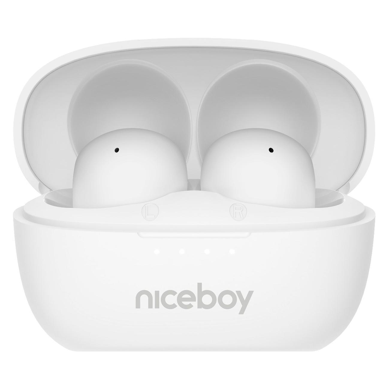 Niceboy Podsie 4 POP weiss / Kabellose Kopfhörer mit Mikrofon / Bluetooth 5.3 / IPX4 / Ladeetui (Kabellos) (podsie-4-pop-white)