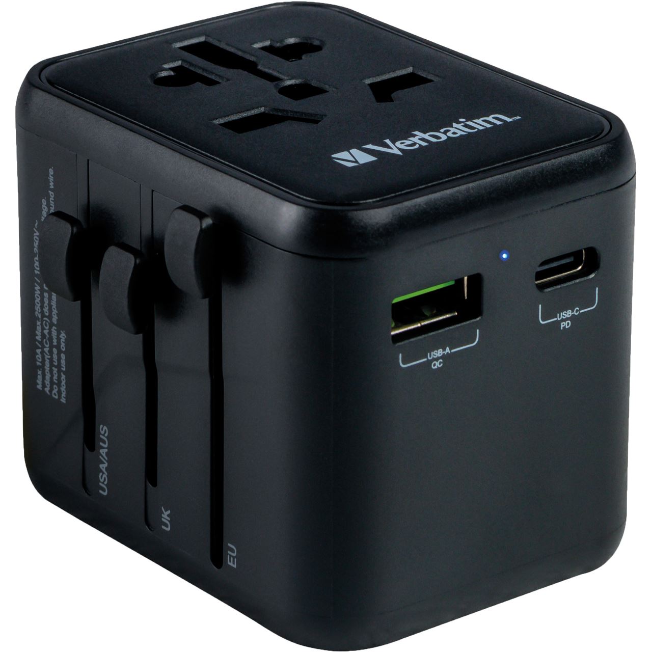 Verbatim Universal Reiseadapter UTA-02 mit 1xUSB-A, 1xUSB-C retail