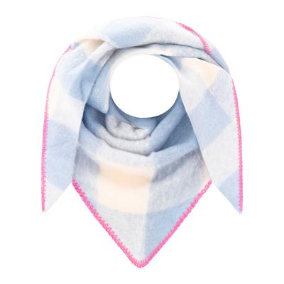 Dreieckstuch ZWILLINGSHERZ "Karo", Damen, hellblau, Obermaterial: 100% Polyester, Modetücher, großes Karo-Design, weiche Qualität, Dreiecksform