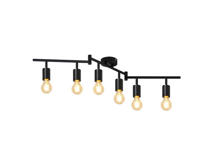 Nettlife Deckenstrahler Laser 6-flammig 95/9/16 cm, Schwarz, Metall, E27, 9x16x95 cm, Lampen & Leuchten, Innenbeleuchtung, Spots & Strahler, Wandstrahler
