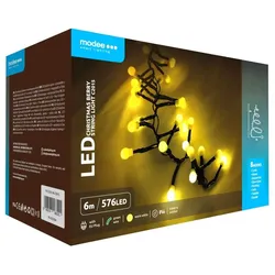 Modee | Weihnachtsbeleuchtung LED-Lichterkette | 6m | 576 Lichter mit 8 Lichtstufen | IP44 | Warmweißes Licht