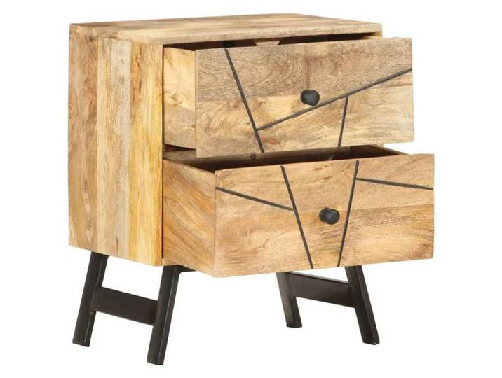 {Brun}Table moderne - Table de chevet/lit - 40x30x50 cm Bois de manguier massif - Cadre robuste_7402