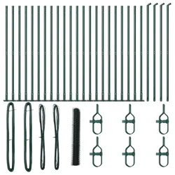 vidaXL Zaunpfosten Grün 50 x 1,2 m (50 mm Gitter) Stahl und PVC