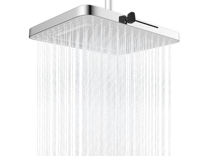 Einbauduschkopf 13 Zoll Regenfall mit 5 Funktionen Weiß, Metall, 25x12.7x33 cm, Badezimmer, Baden & Duschen, Duschköpfe & Duschschläuche