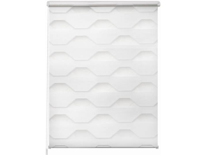 Doppelrollo K-HOME Doppelrollo Trapez Gr. 23, weiss (weiß, weiß), B:70cm H:200cm, Polyester, Rollos, Doppelrollo
