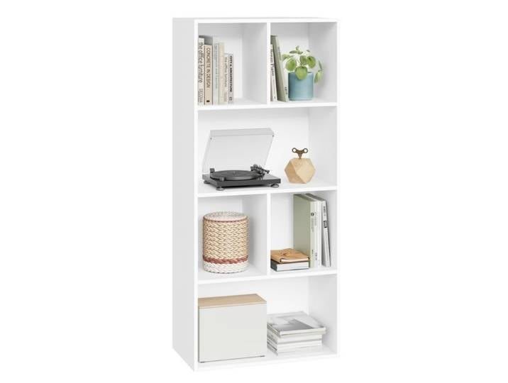 Bibliothèque armoire WOLTU - Meuble de rangement avec 6 compartiments - Blanc