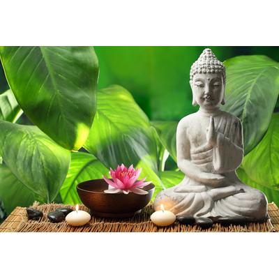 Fototapete PAPERMOON "Buddha in der Meditation", bunt, B:2,5m L:1,86m, Vlies, Tapeten
