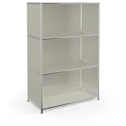 Aktenregal System 4 Metall Seidengrau
