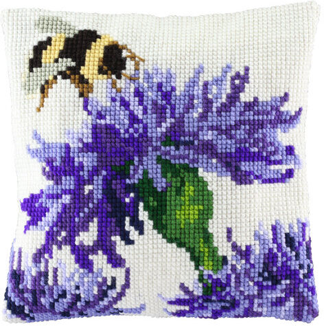 Kreuzstichkissen "Hummel & Blume"