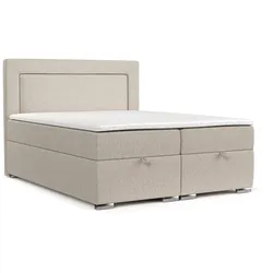 BOXBETT Lontano 160/200 cm Hellbeige im Megan Stoff