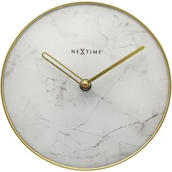Nextime, Wanduhr, Tischuhr Marble Ø 20 cm Weiss (20 cm)