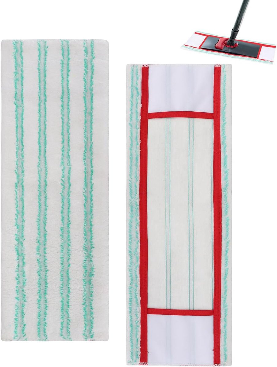 2 stuks Universele Microfiber Mop Refill Pads voor Vileda Cover Mops Mat en Active Max Flat Mop, 49 x 17 cm