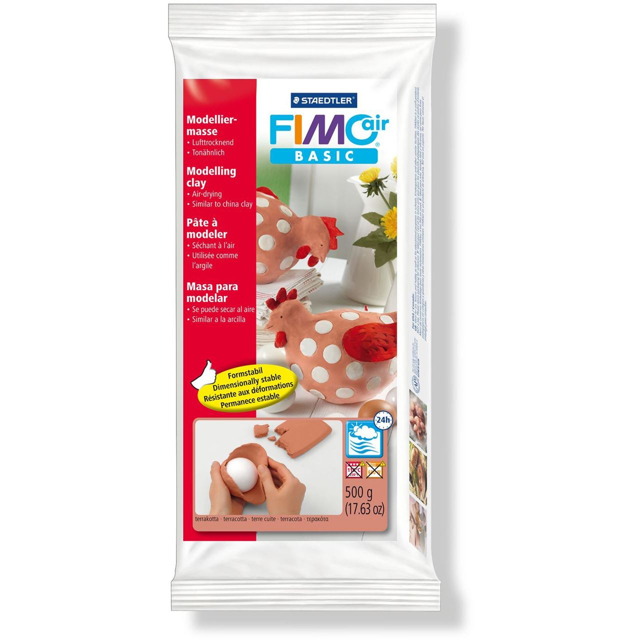 FIMO air BASIC Modelliermasse, lufthärtend, terrakotta, 500g