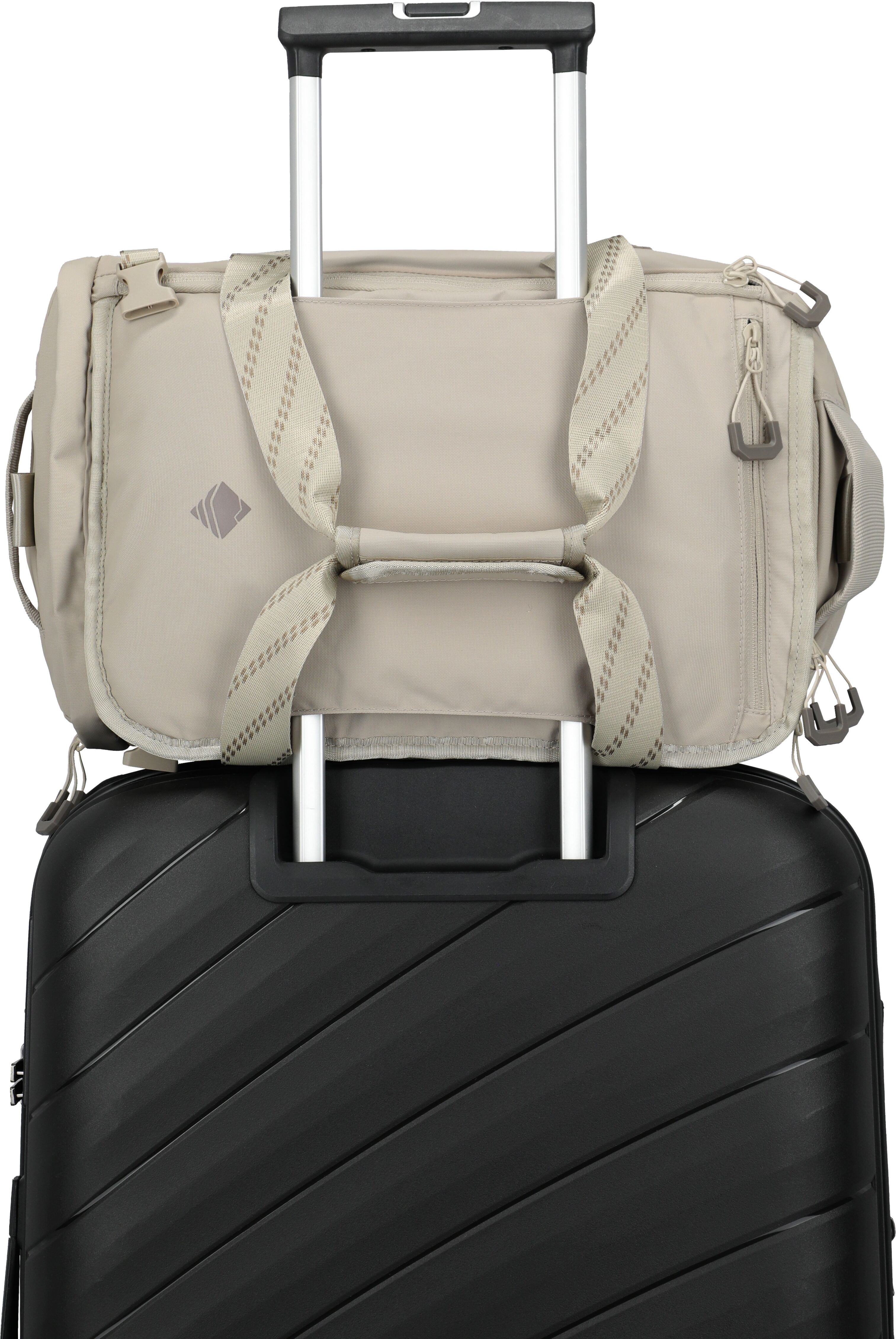 Reisetasche TRAVELITE "VENTURE LINE Duffle Bag", Damen, Gr. B/H/T: 40cm x 25cm x 20cm, sand, Nylon, Taschen Reisetasche, aus robustem Nylon mit flexiblen Trageoptionen und Schuhfach sand B/H/T: 40cm x 25cm x 20cm
