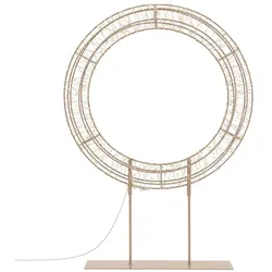 ECD Germany LED Weihnachtskranz 41,5 cm, Weihnachtsdeko mit Lichterkette, Kranz Lichterkranz mit Sockel, Weihnachtsbeleuchtung Außen, 200 LED Warmweiß