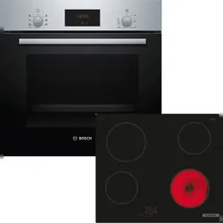 Bosch Einbau-Backofen-Set, HBF133BR0 + PKE61RAA2E, Einbau-Backofen, Elektro-Kochfeld HBD231BR61