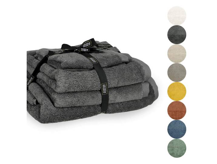 Schöner Wohnen Handtuch SET Sense, Anthrazit, 50x100 cm, Heimtextilien, Badtextilien, Handtuchsets