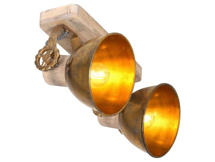 Deckenspots, Anthrazit, Holz, Metall, Eiche, 32x19x17 cm, drehbar, Lampen & Leuchten, LED Beleuchtung, LED-Strahler & LED-Spots