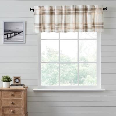 VHC Brands Wheat Plaid Valance 19x72 - M