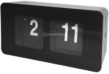 Uplift Picks Retro Auto Flip Wall And Desk Clock With Large Display pure Black