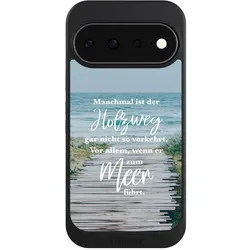 Nivocase Hülle für Google Pixel 11 Handyhülle NIVOcore Case Schwarz Statement Strand Spruch (Google Pixel 11), Smartphone Hülle, Schwarz