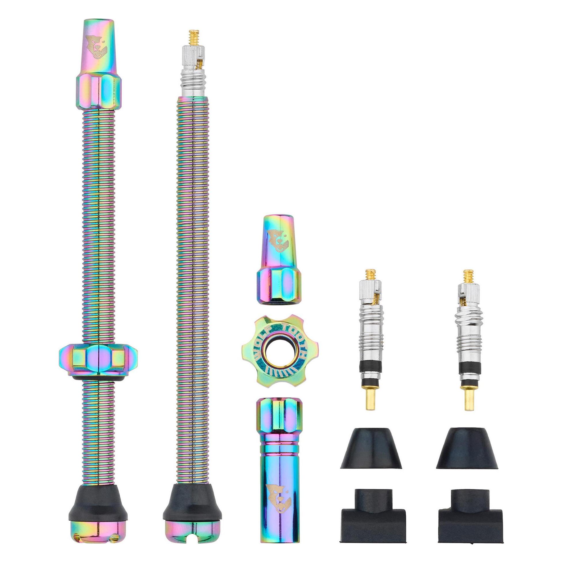 Wolf Tooth Tubeless Valve Stem Ventile, Presta, 80mm, 2 Stk., rainbow (66571312)