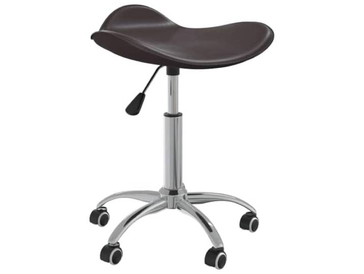 HEFZGDB Drehbarer Esszimmerstuhl mit Kunstleder Bezug und Gasdruckfeder - Höhenverstellbarer Drehstuhl mit 360 Grad Rotation und Rollen für Flexibilität, Modernes Design in Braun