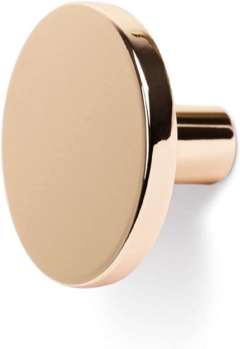 Meubelknop van massief messing in antiek messing met een diameter van 41 mm