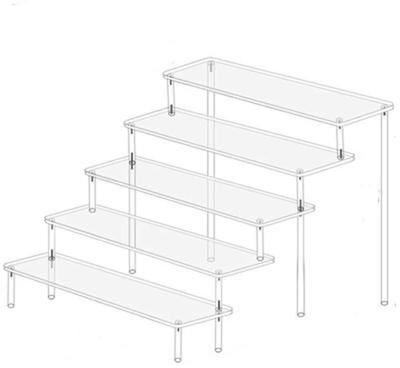 Inspired Finds Acrylic Display Stand 15 Tier Transparent Rack For Cupcakes, Perfume, Dolls & Collectibles 15.75x3.15in 5 layer