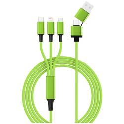 Smrter USB-Ladekabel USB 2.0 Apple Lightning Stecker, USB-A Stecker, USB-C® Stecker, USB-Micro-B Stecker 1.20 m Grün mit OTG-Funktion, Stoff-Ummantelung SMRTER_HYDRA_ULT_GN