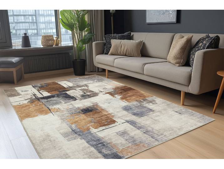 Teppich OBSESSION Posh 300 , orange (terrakotta), B:160cm H:12mm L:230cm, Polyester, Teppiche, Teppich, modernes Design, bedruckte Qualität, Wohnzimmer